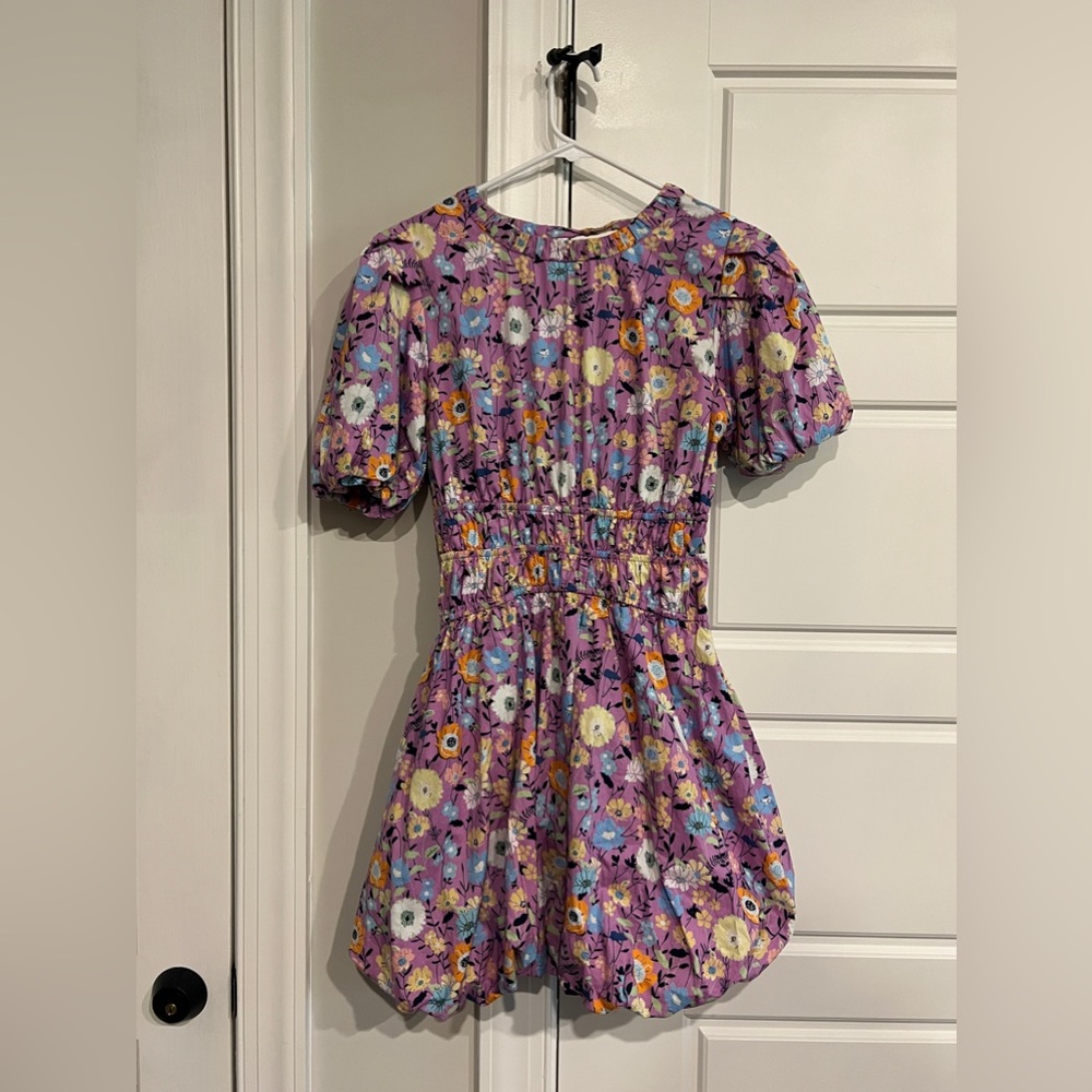 These Three Boutique Purple, Floral Mini Bubble Dress!